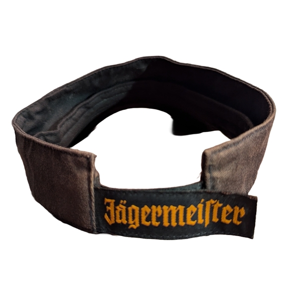 Vintage Y2K Jagermeister Adjustable Sun Visor Stag Deer Logo Black - Picture 3 of 7